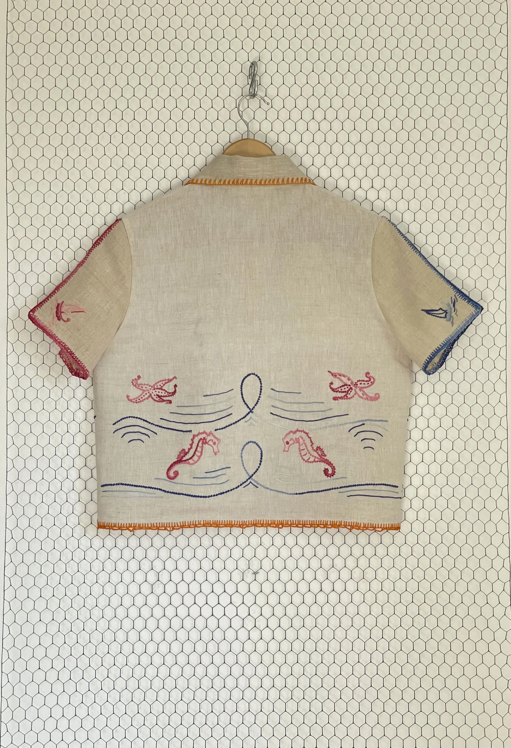 Blusa GRANNY A LA PLAYA in puro lino