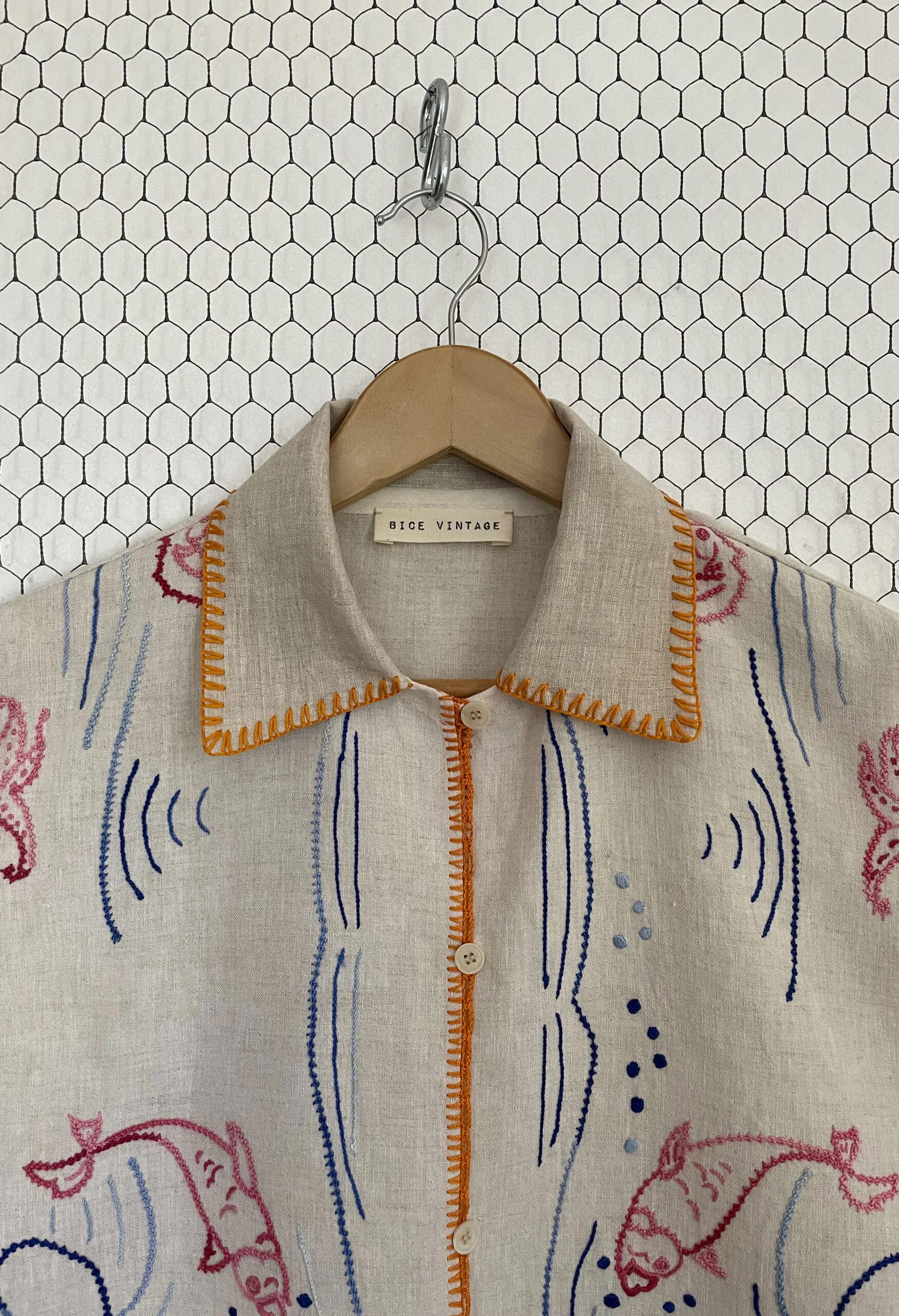 Blusa GRANNY A LA PLAYA in puro lino