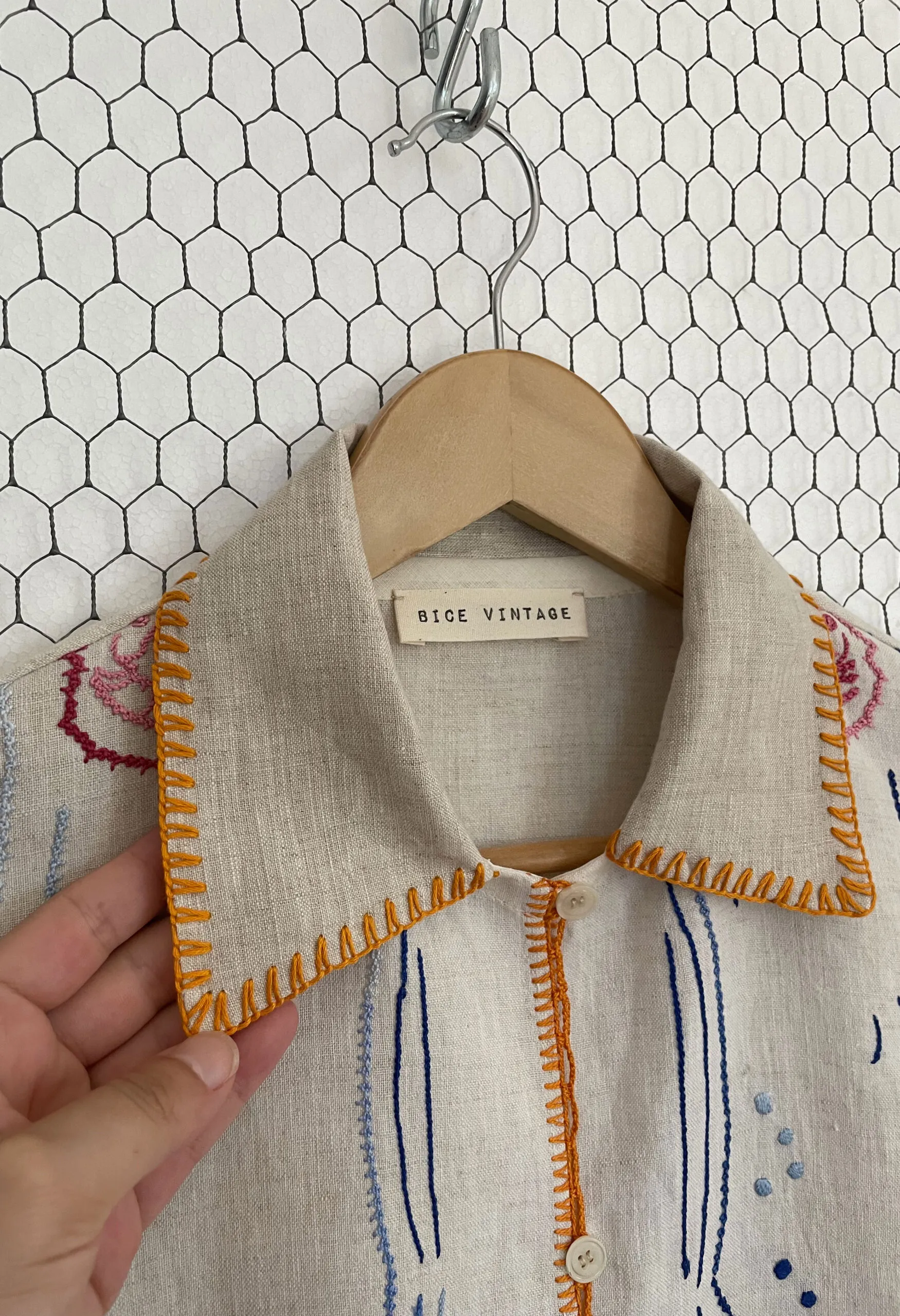 Blusa GRANNY A LA PLAYA in puro lino