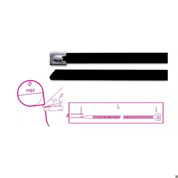 BMSC8445 - CF. 100PZ FASCETTE BLOCC. INOX+POLIEST.4,6X840 BETA UTENSILI