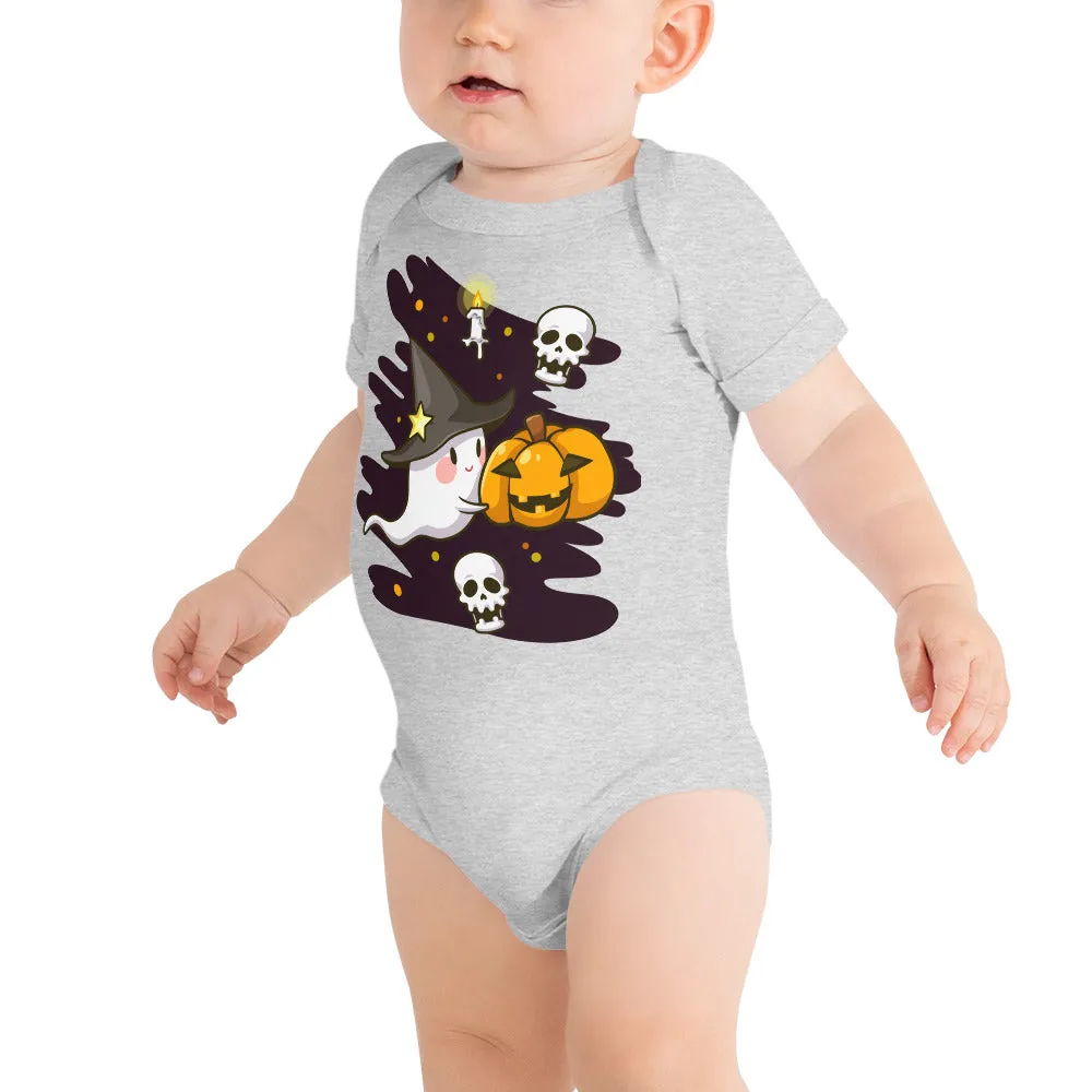 Body a maniche corte per neonato con fantasmi di Halloween