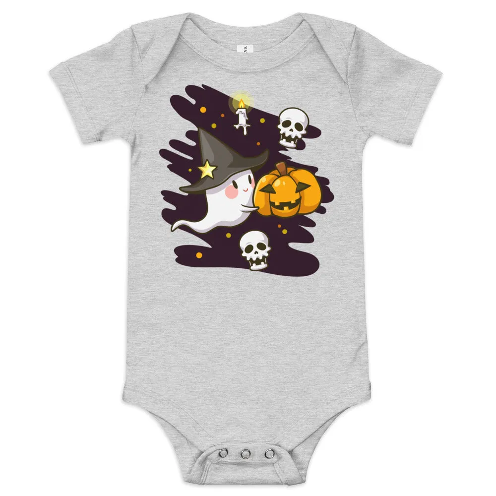 Body a maniche corte per neonato con fantasmi di Halloween