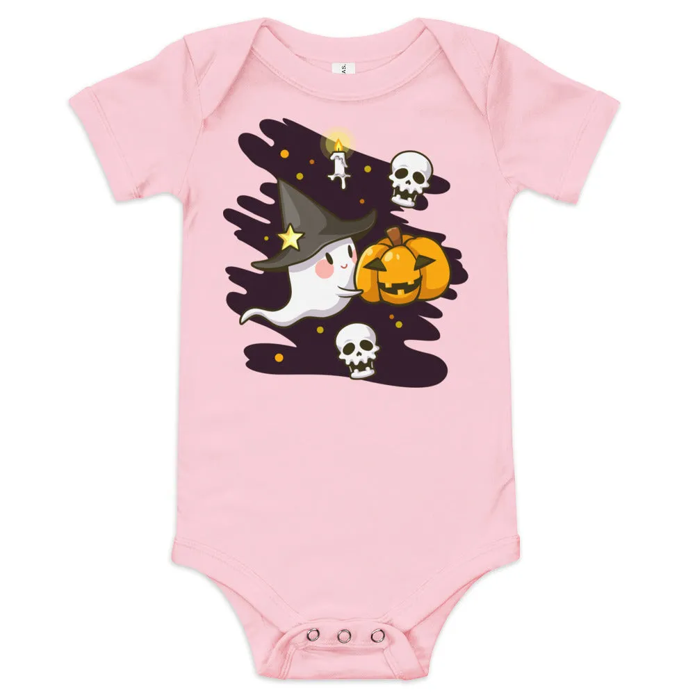 Body a maniche corte per neonato con fantasmi di Halloween