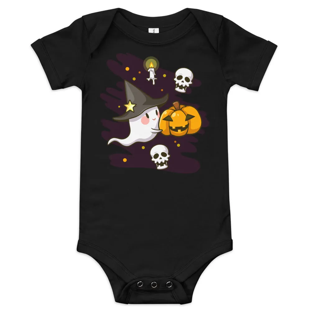 Body a maniche corte per neonato con fantasmi di Halloween