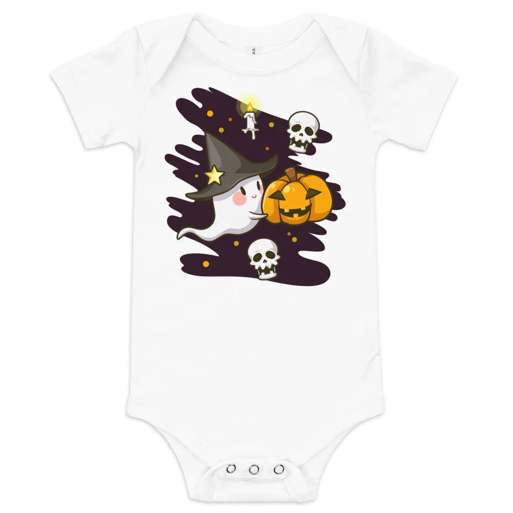 Body a maniche corte per neonato con fantasmi di Halloween