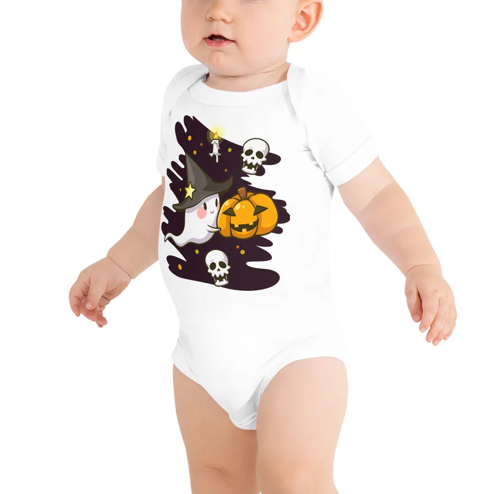 Body a maniche corte per neonato con fantasmi di Halloween