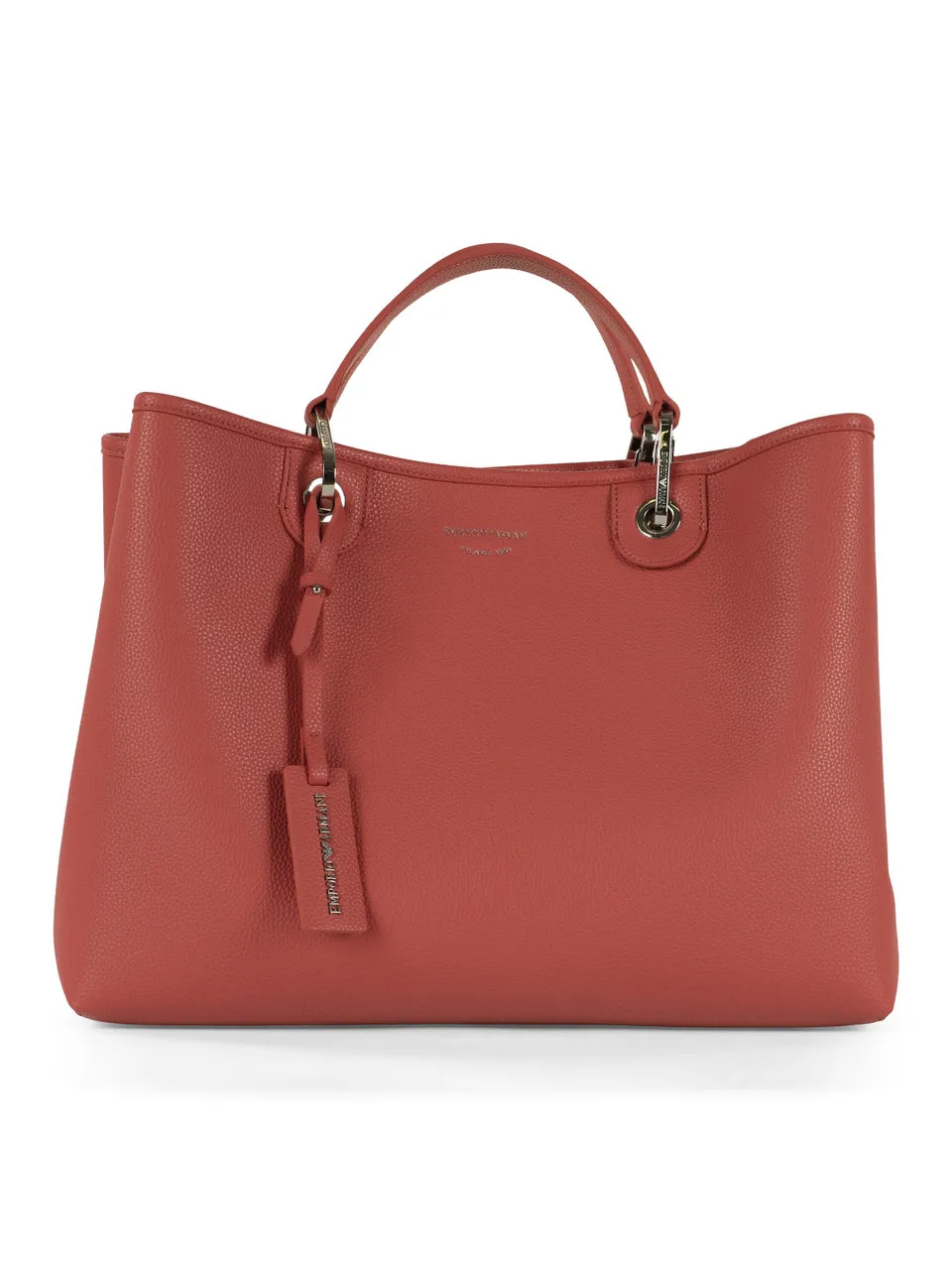 Borsa a mano grande effetto martellato con logo impresso