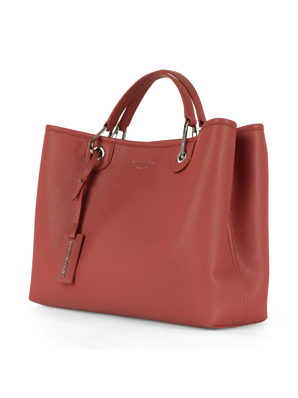 Borsa a mano grande effetto martellato con logo impresso