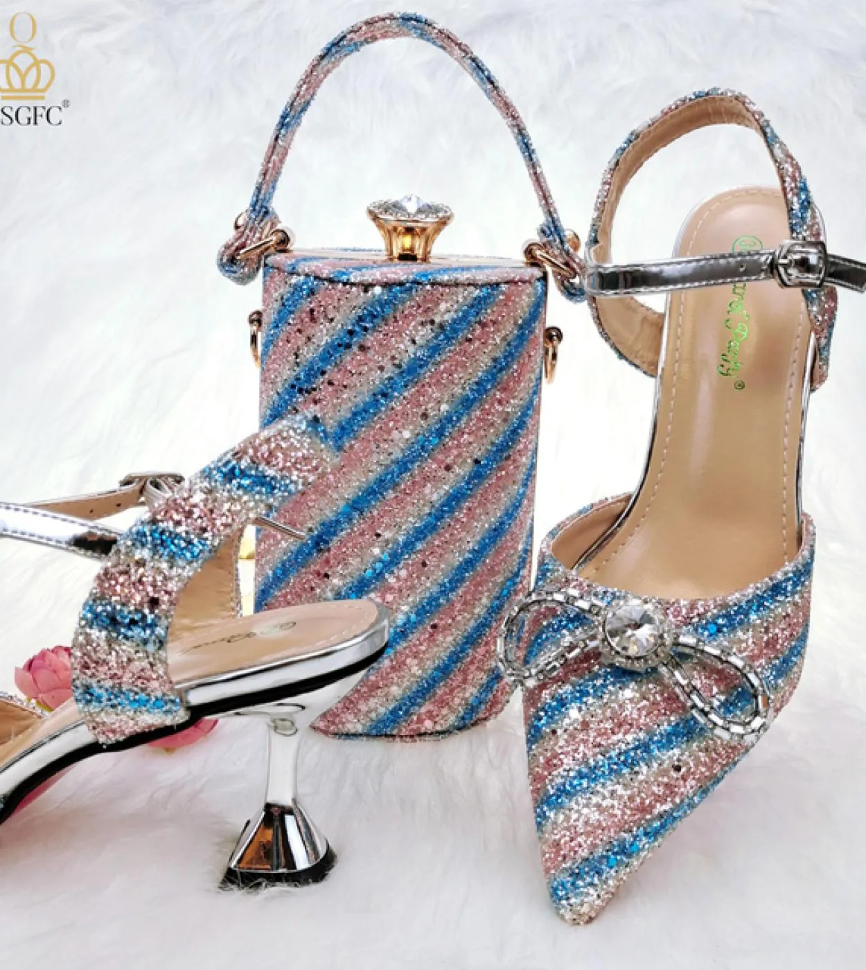 Borsa a secchiello Set di borse Décolleté 2023 Borsa alta abbinata Colore Tacchi a punta da donna