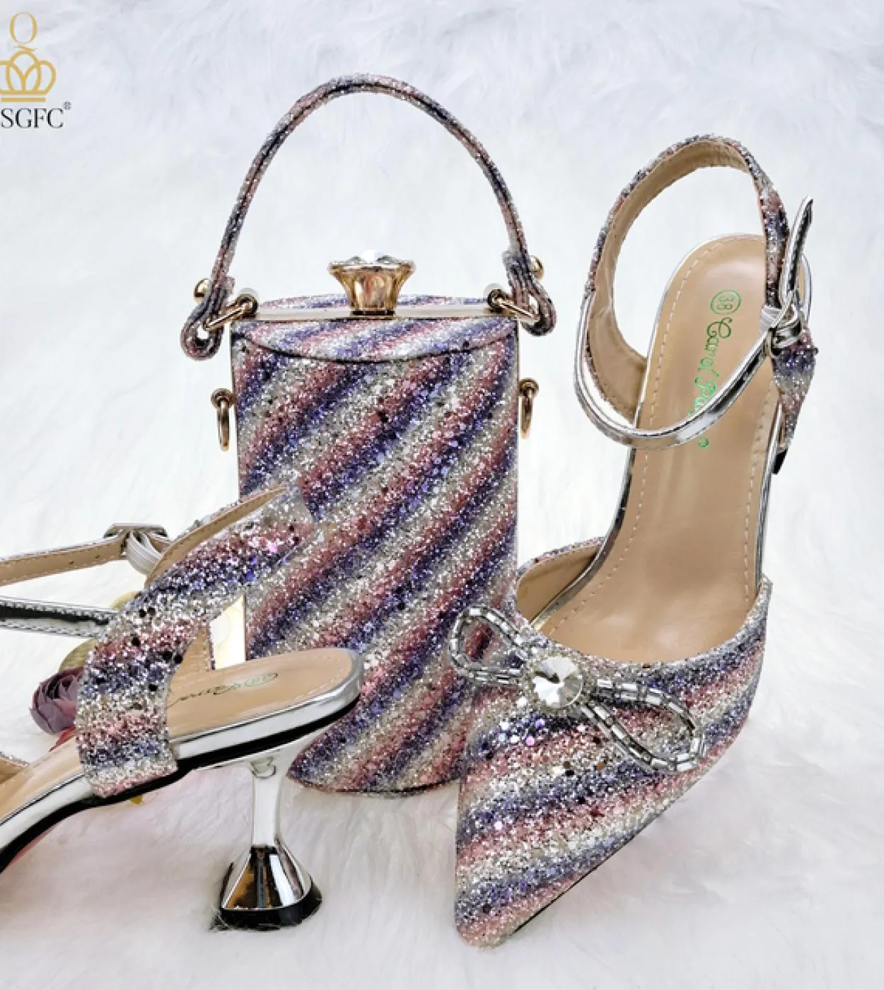 Borsa a secchiello Set di borse Décolleté 2023 Borsa alta abbinata Colore Tacchi a punta da donna