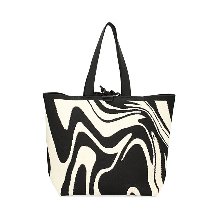 Borsa a spalla bicolor in tessuto