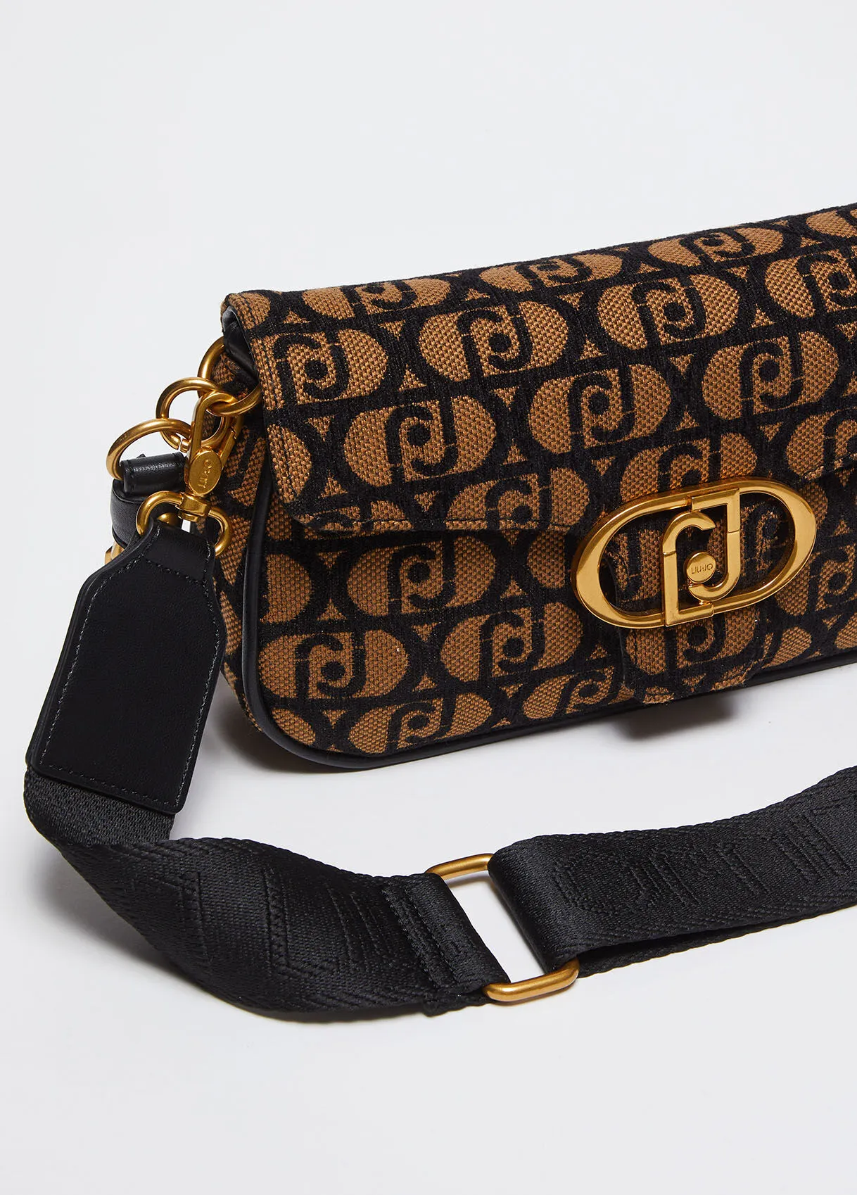 Borsa a spalla jacquard con logo