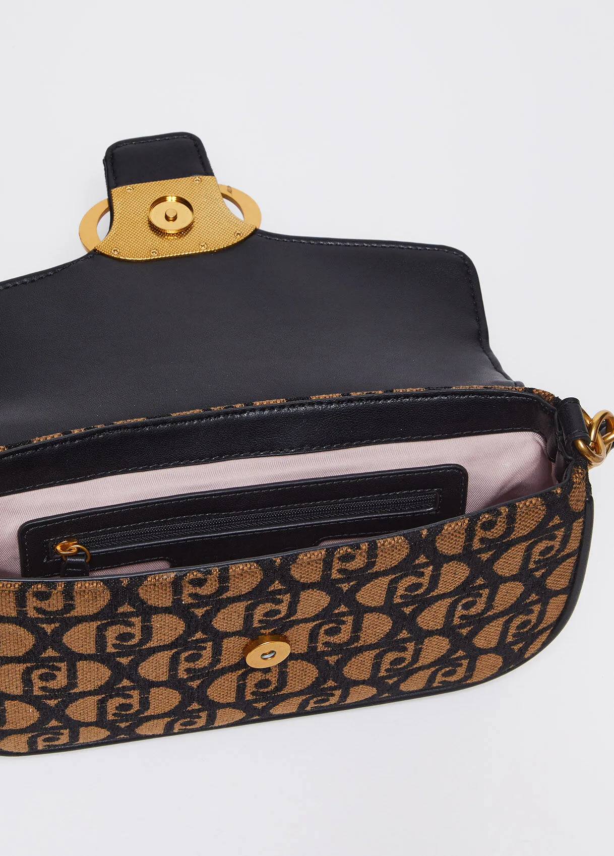 Borsa a spalla jacquard con logo