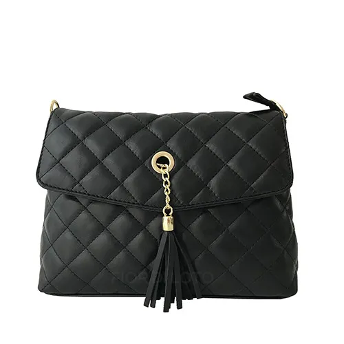 BORSA A SPALLA TRAPUNTATA NERA – cod. 14129 