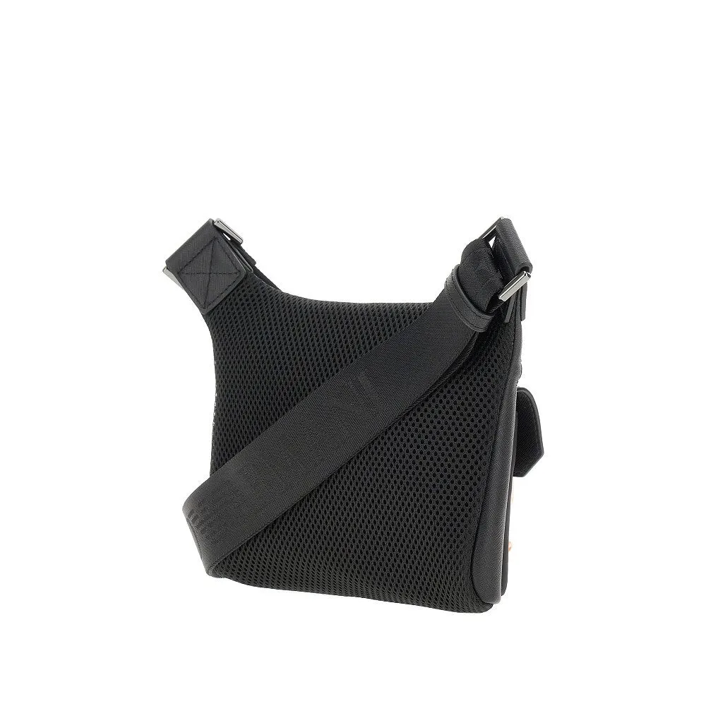 Borsa a tracolla in nylon e pelle ASV