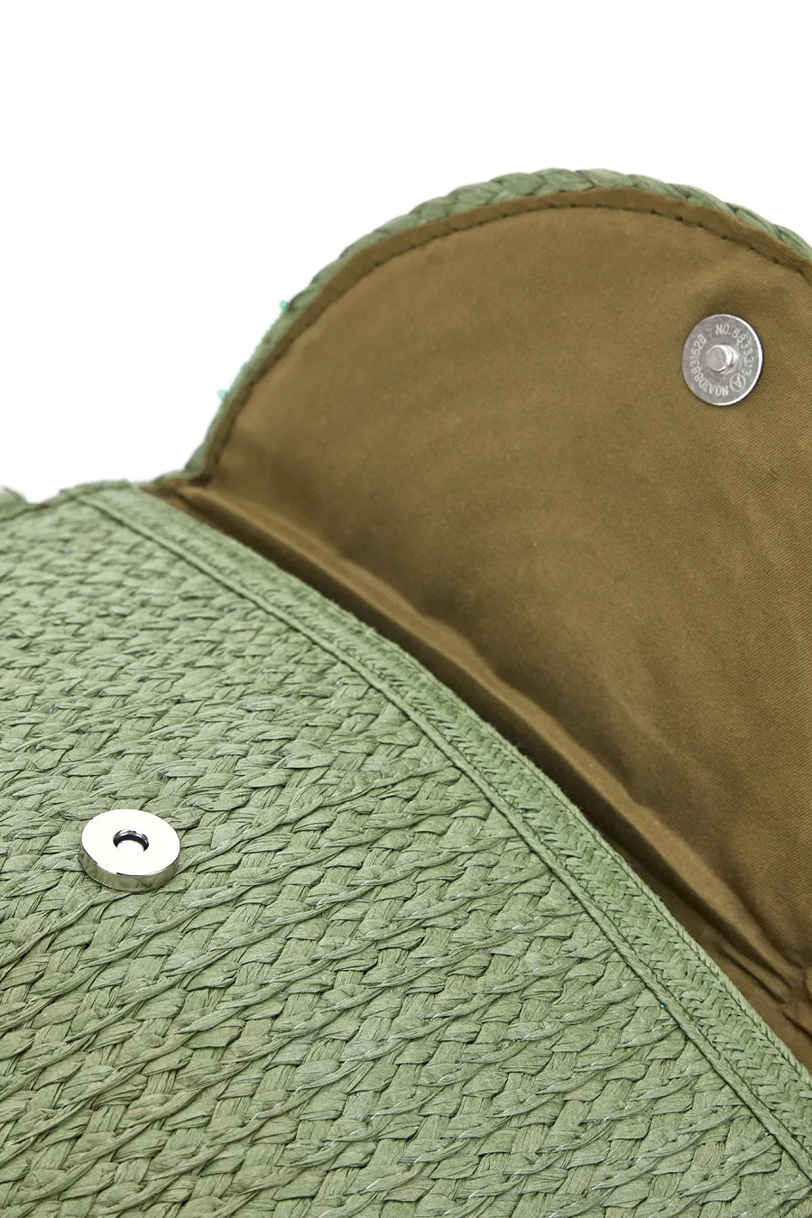 Borsa a Tracolla Verde in Rafia con Perline LWB 012