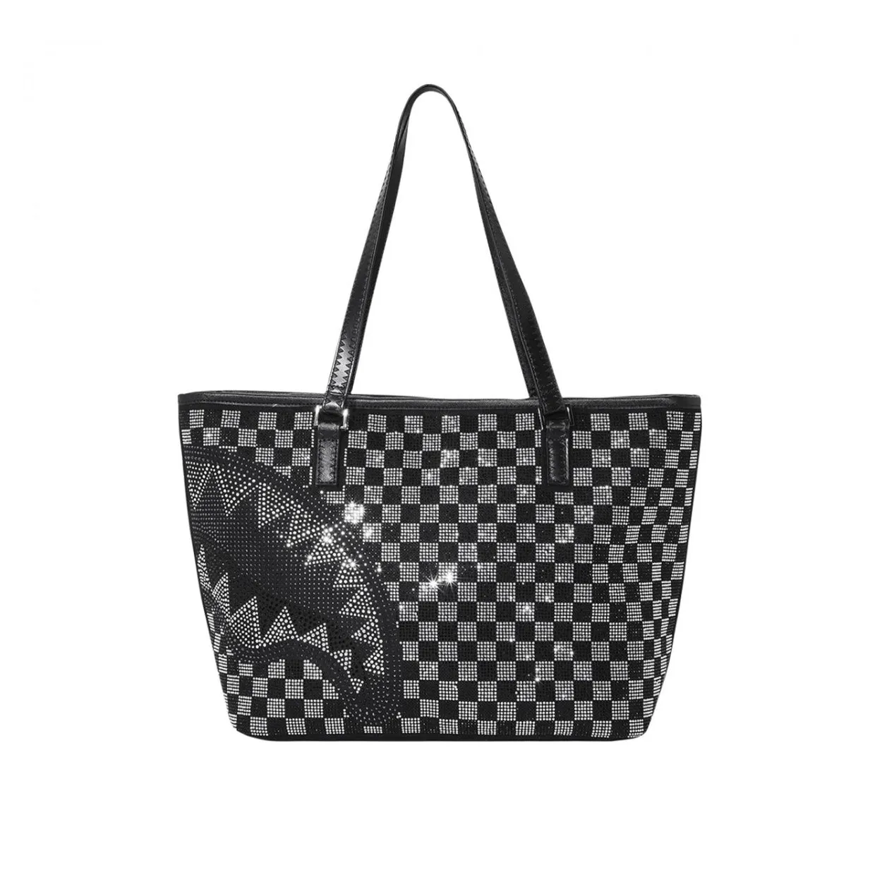 Borsa Donna Sprayground Trinity Checkered Tote Nero / Argento