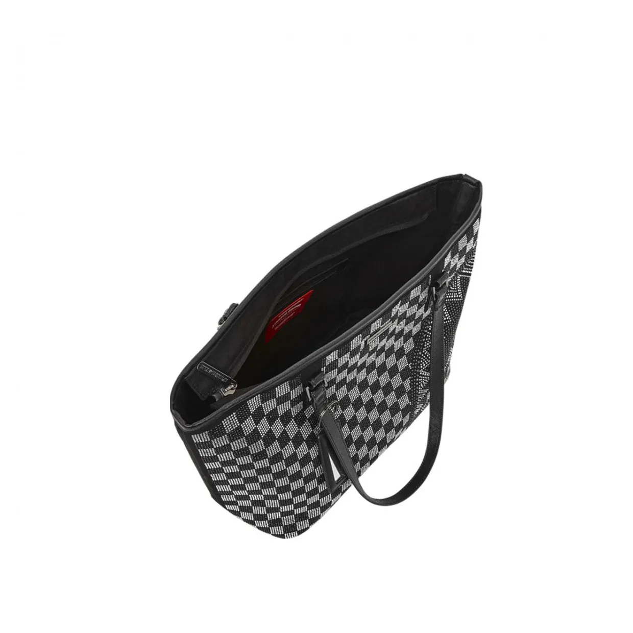 Borsa Donna Sprayground Trinity Checkered Tote Nero / Argento