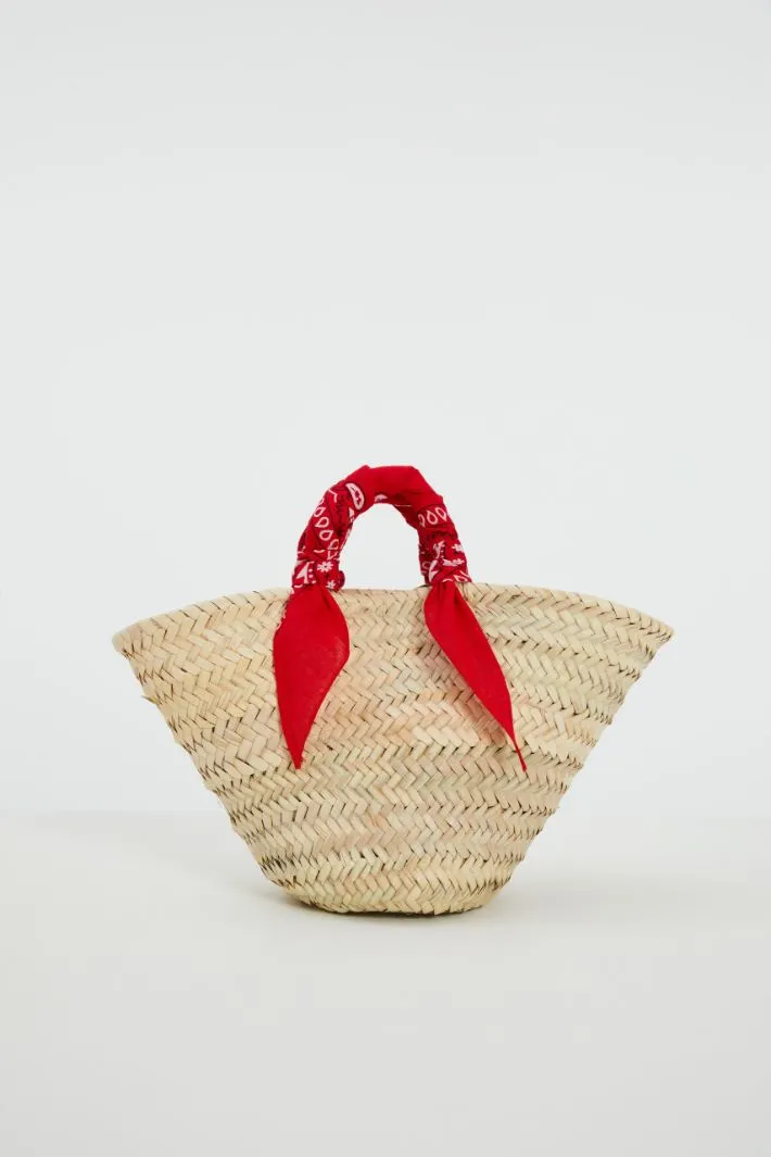 Borsa in paglia con bandana