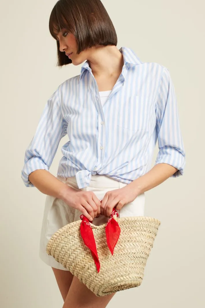 Borsa in paglia con bandana
