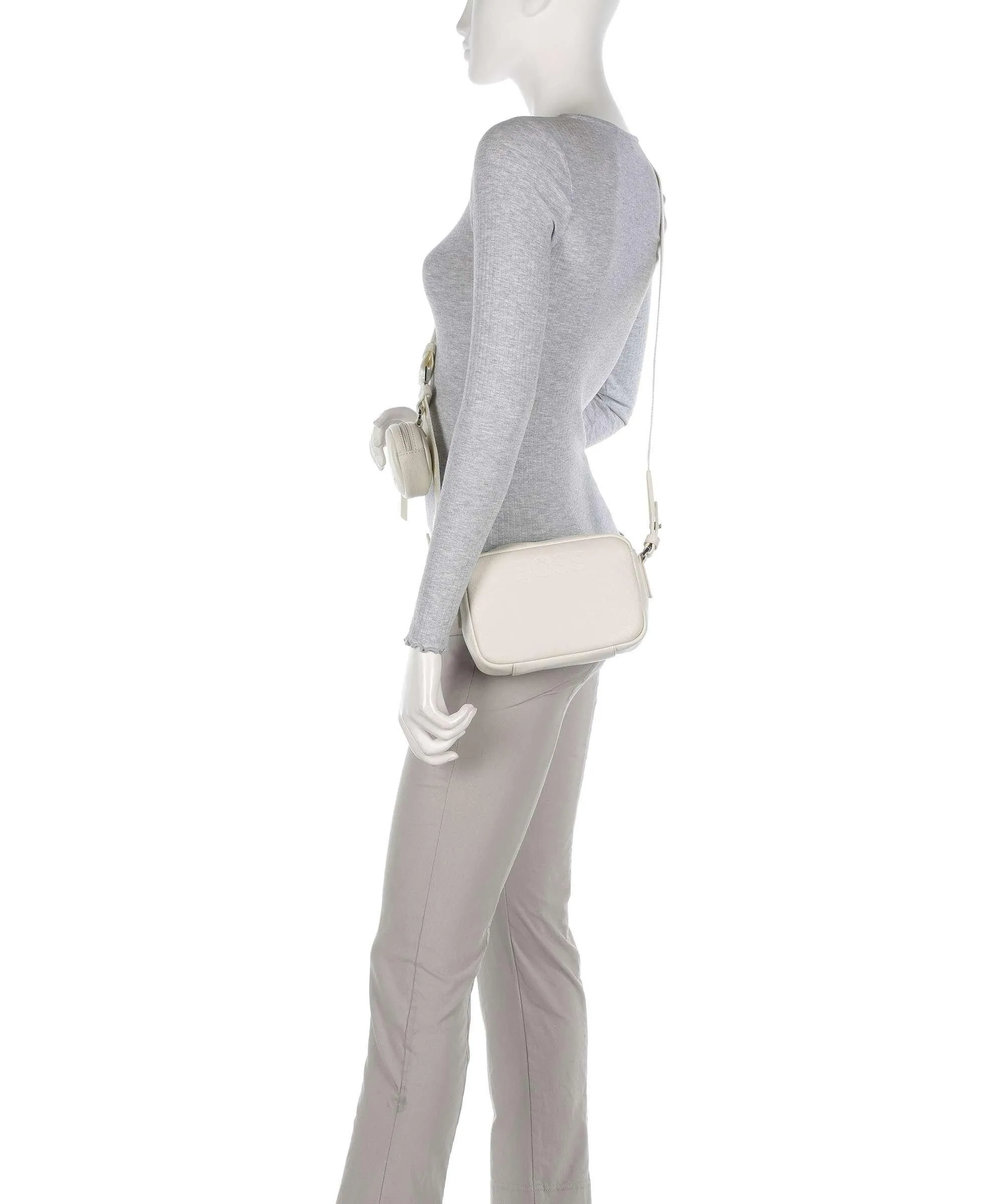  BOSS Addison Borsa a tracolla pelle sintetica avorio  
