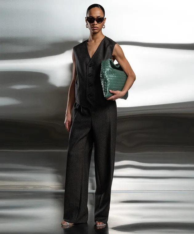 Bottega Veneta Pantaloni marroni in lana 743610V3PI0