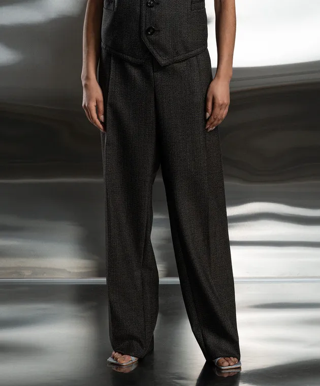 Bottega Veneta Pantaloni marroni in lana 743610V3PI0