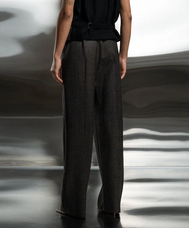 Bottega Veneta Pantaloni marroni in lana 743610V3PI0