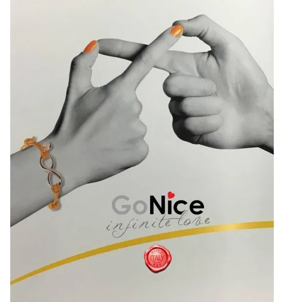 bracciale gonice infinite love infinito rutenio bianco kbt03