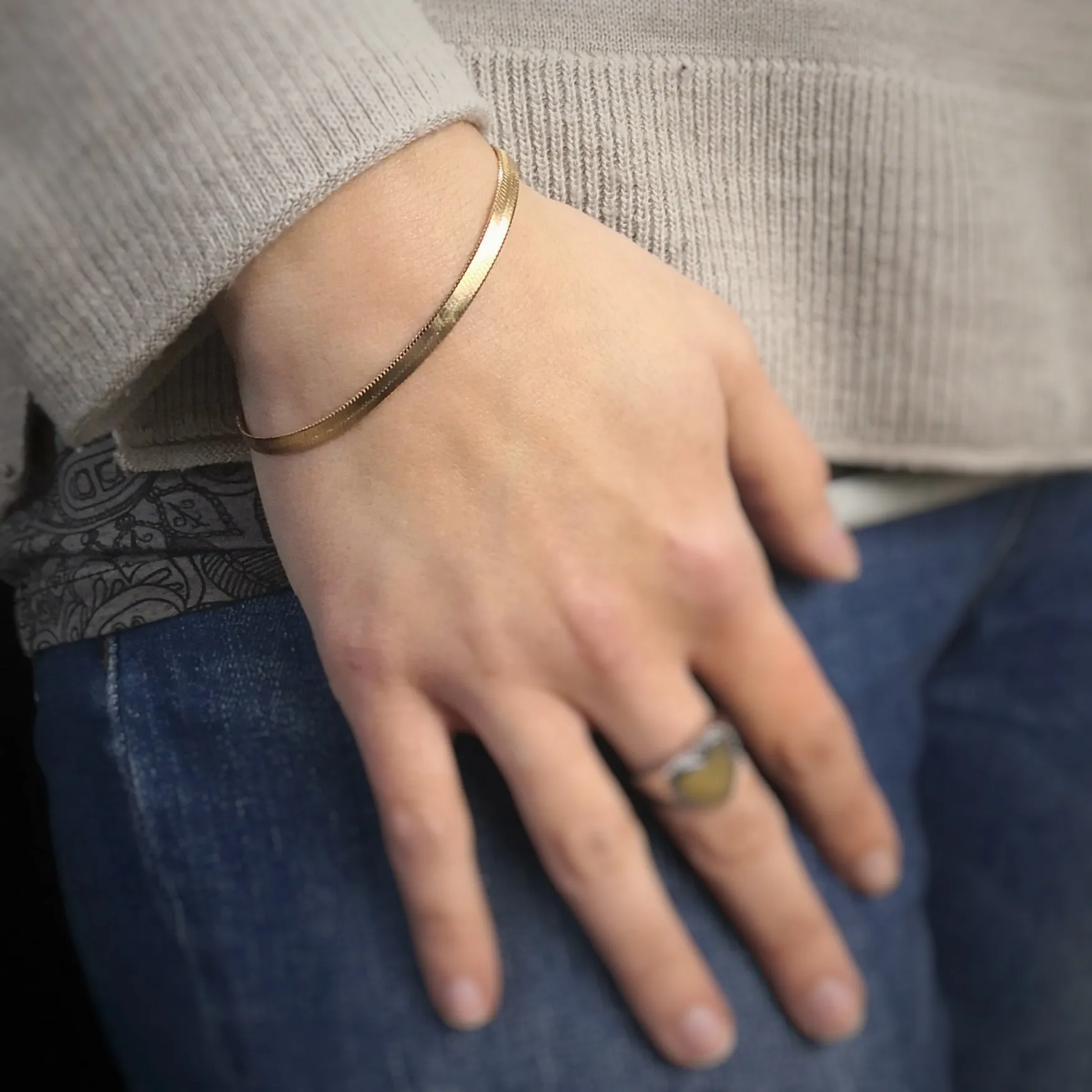 Bracciale in acciaio con catena Piattina Rose gold - Scegli la larghezza all'interno
