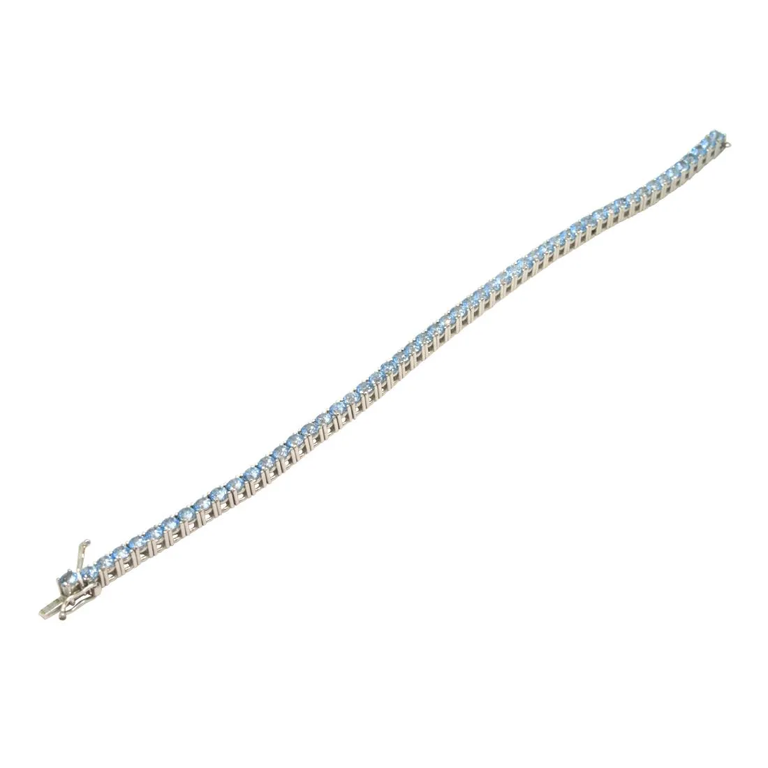 Bracciale tennis in oro bianco e topazi