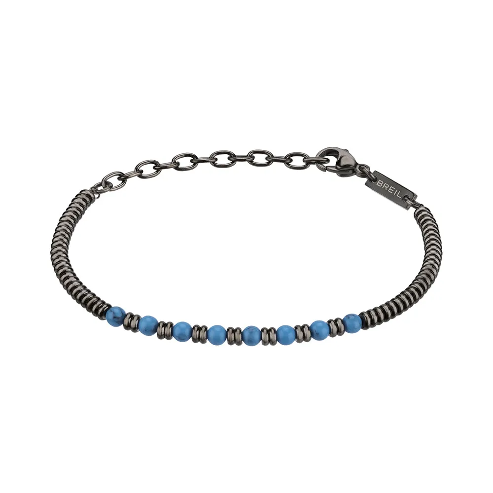 Bracciale Uomo Acciaio Ip Black e Turchese B Fence Breil