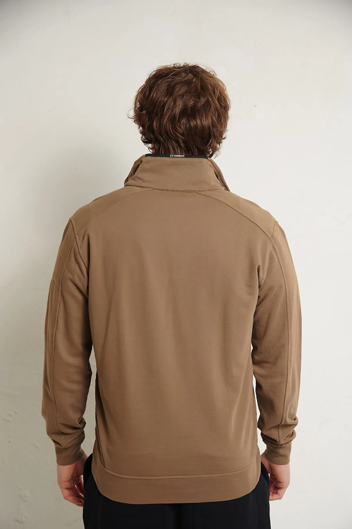 C. P. Company Felpa con apertura polo, cognac