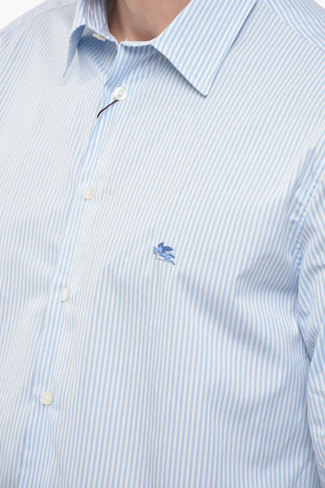 Camicia a Righe Awning con Collo Italiano