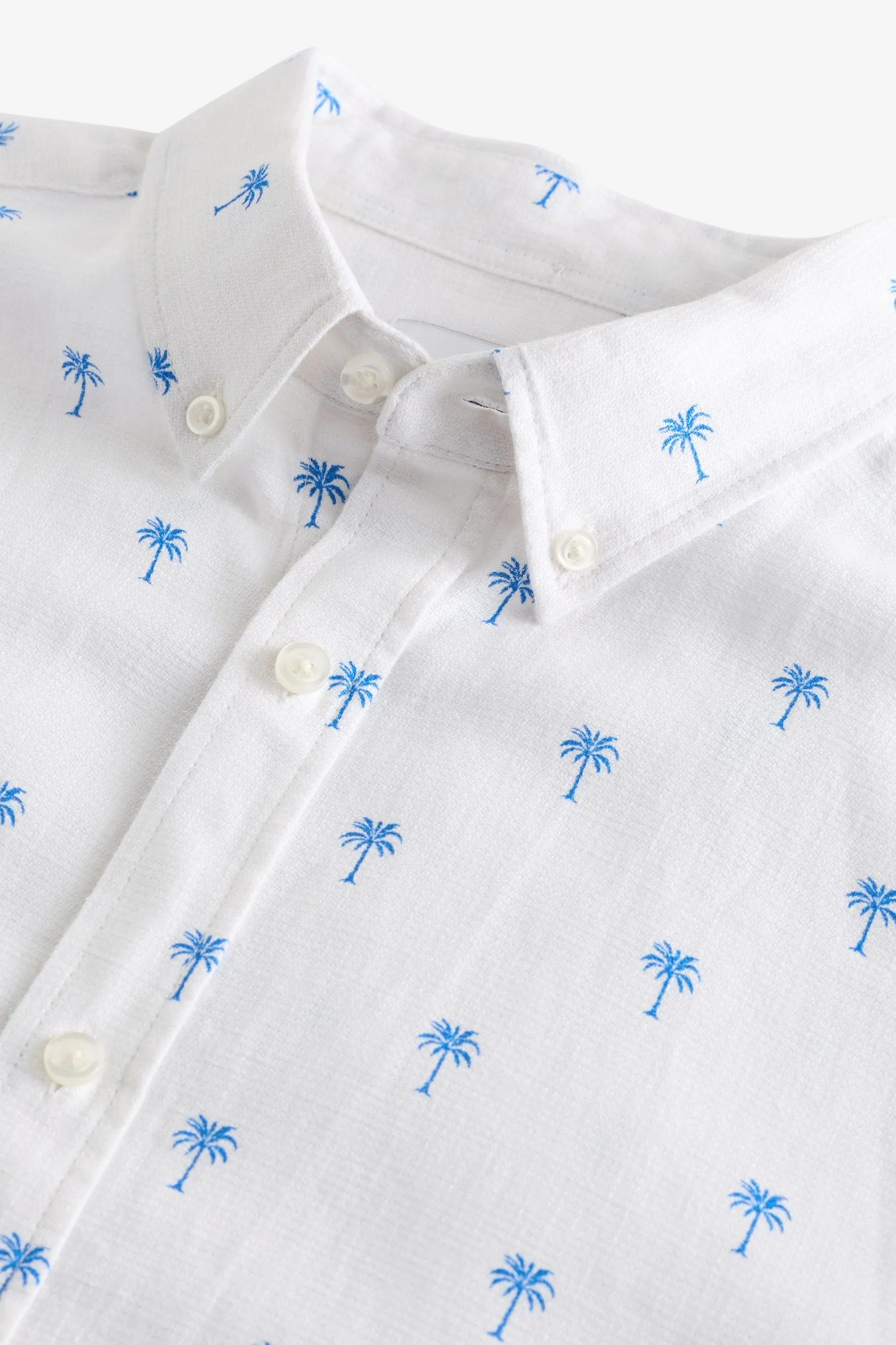 Camicia in misto lino con Manica corta stampata