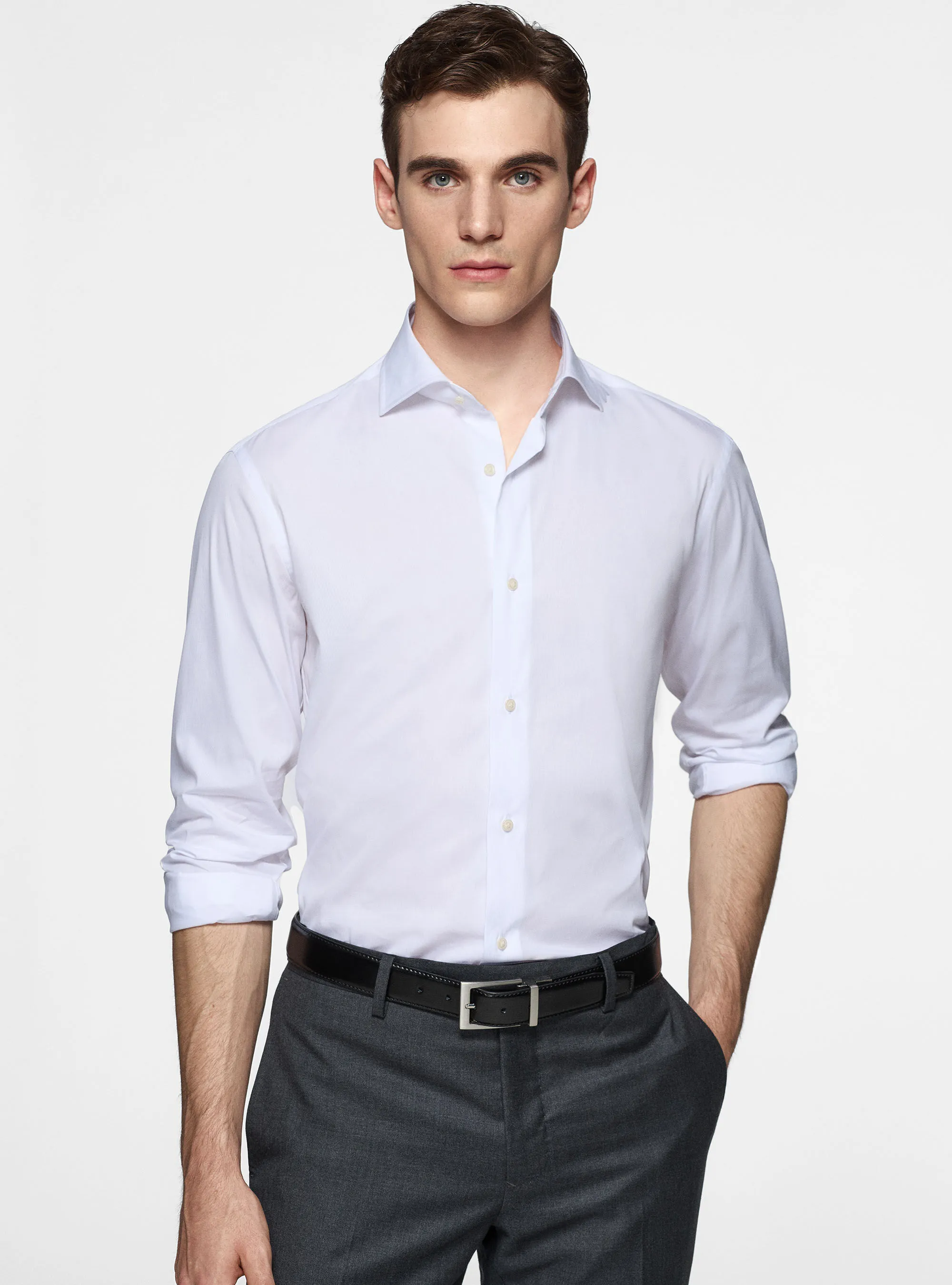 Camicia in piquet stretch