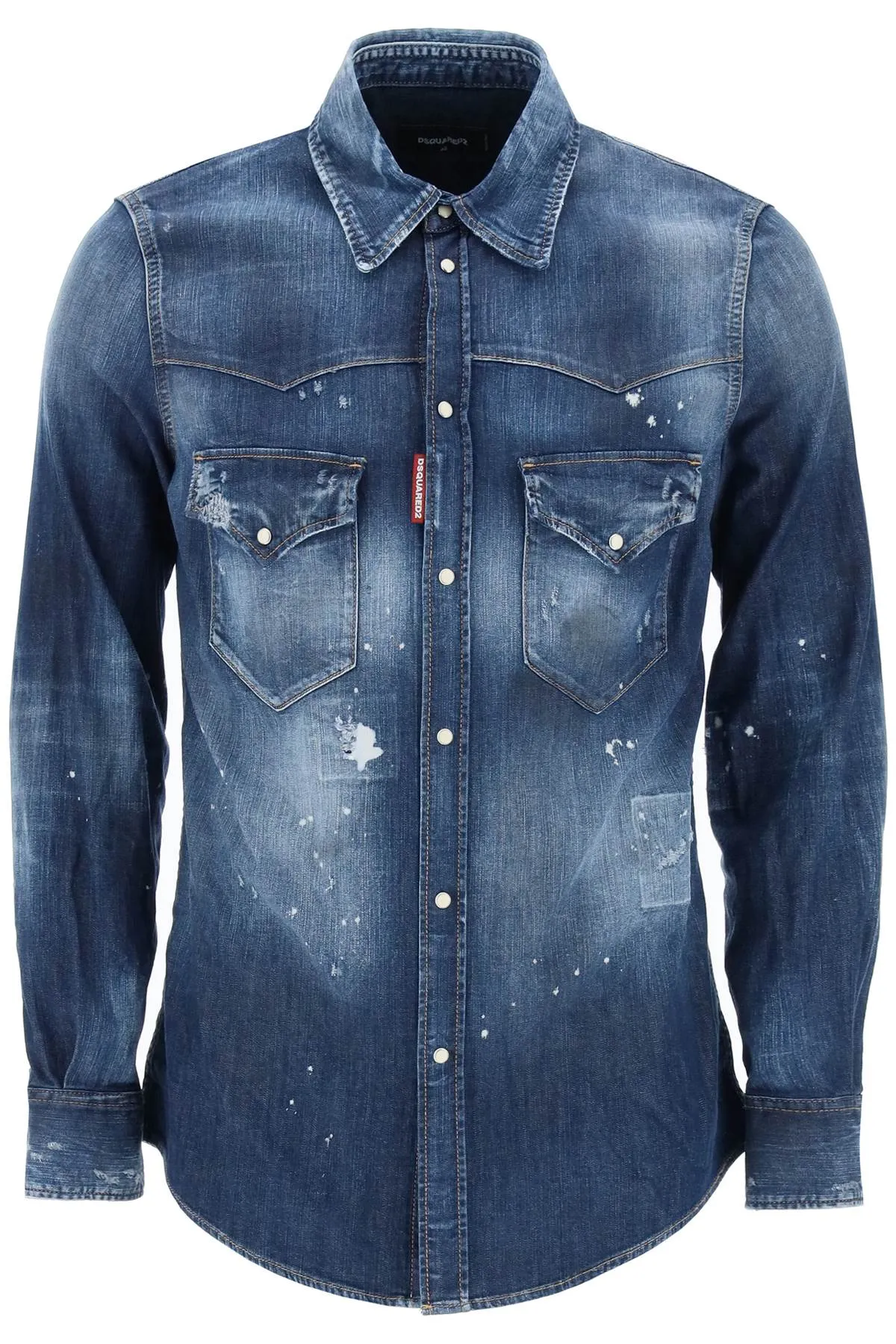 Camicia occidentale dsquared2 in denim usato