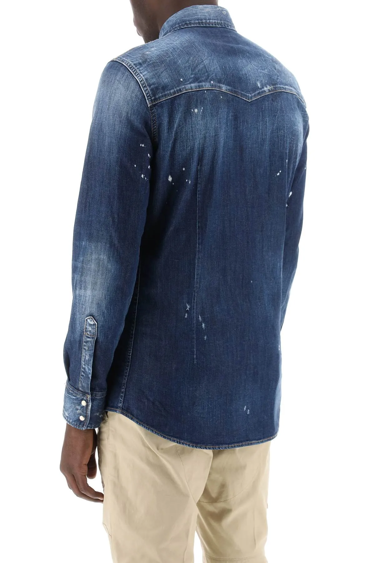 Camicia occidentale dsquared2 in denim usato