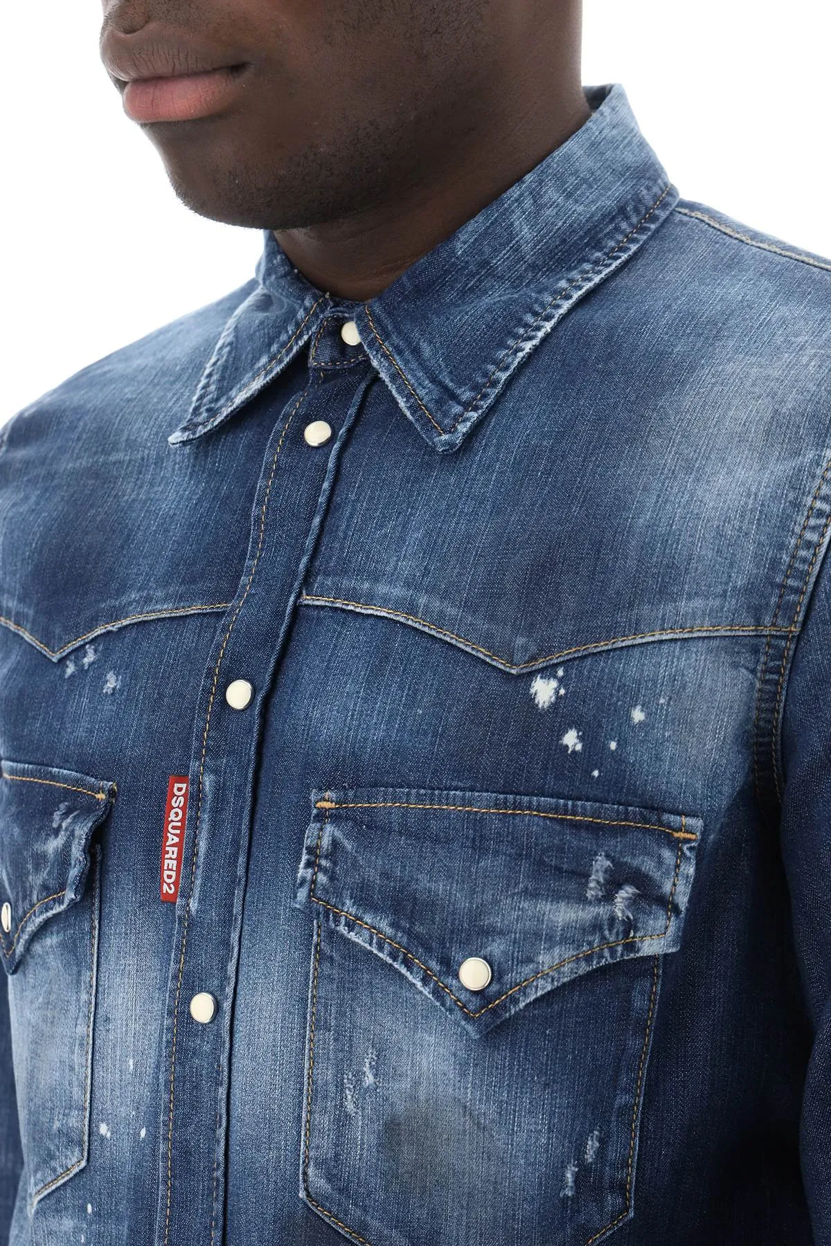 Camicia occidentale dsquared2 in denim usato
