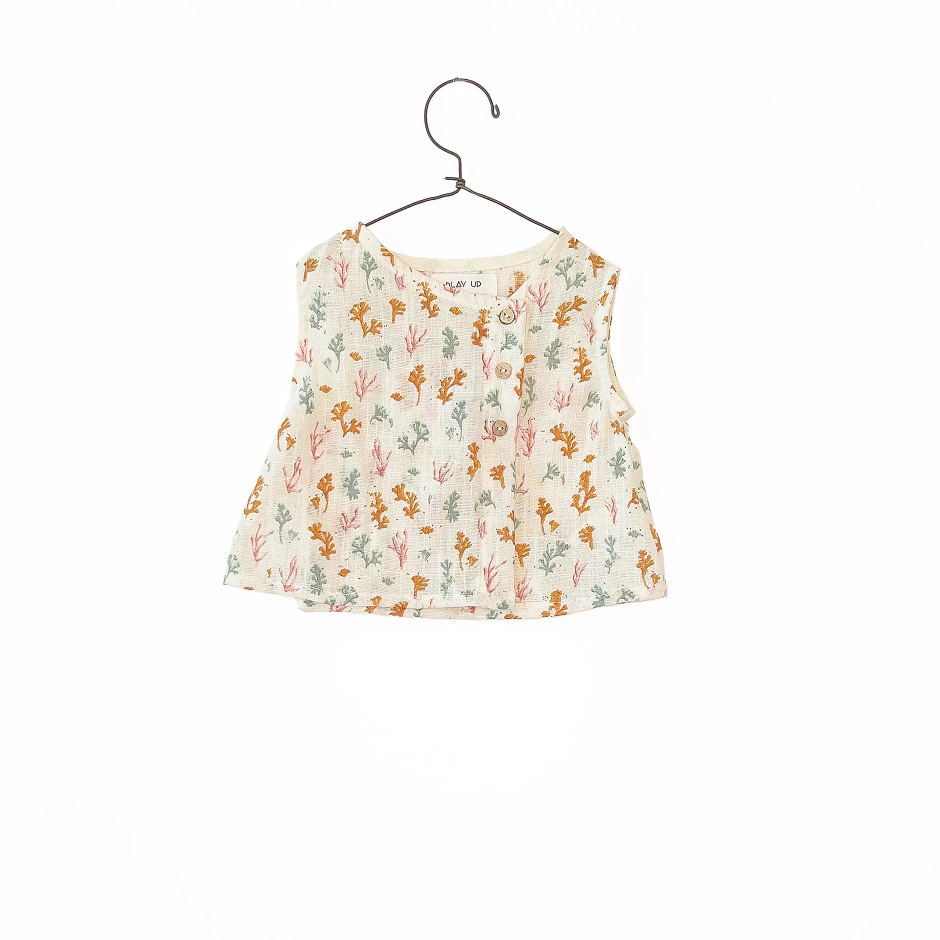 Camicia panna con stampa all over per neonata