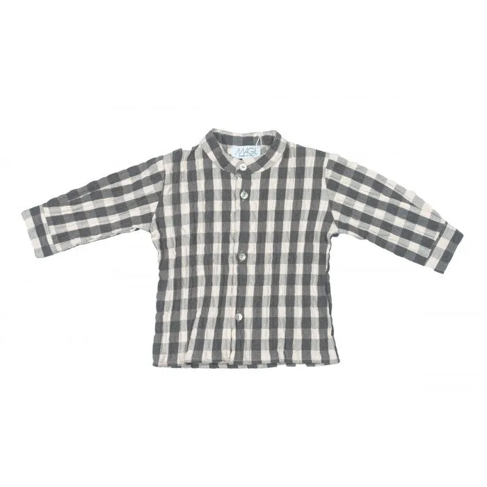 CAMICIA SCOZZESE COLLETTO ALLA COREANA
