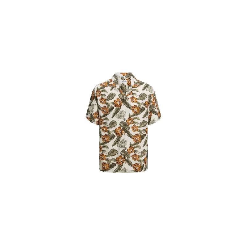 Camicia taglie forti Jack Jones mezza manica con fiori