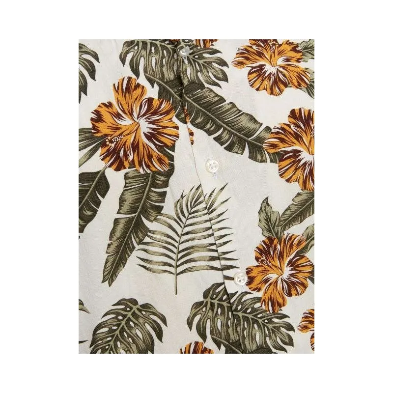 Camicia taglie forti Jack Jones mezza manica con fiori