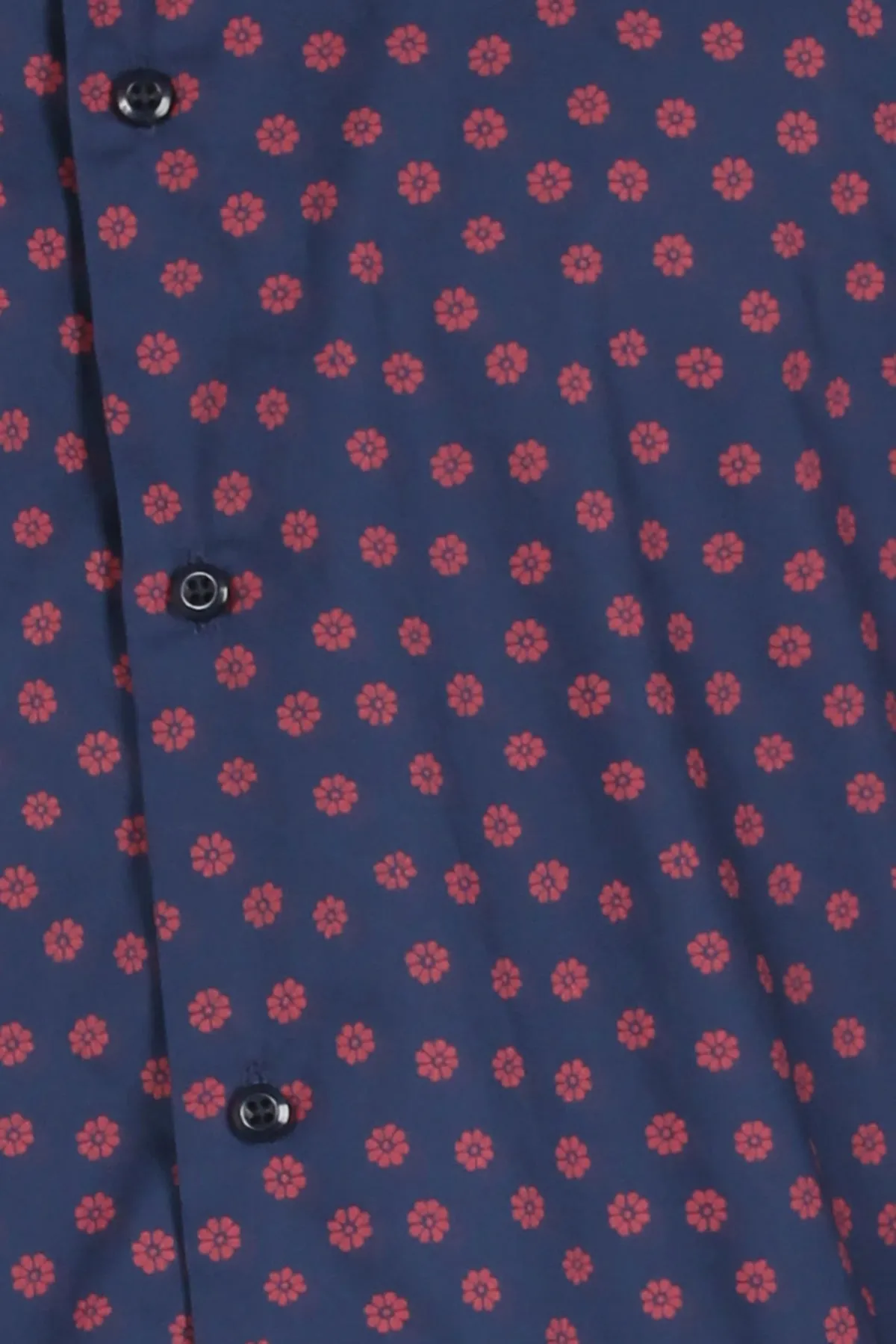 Camicia uomo blu con fiorellini a contrasto