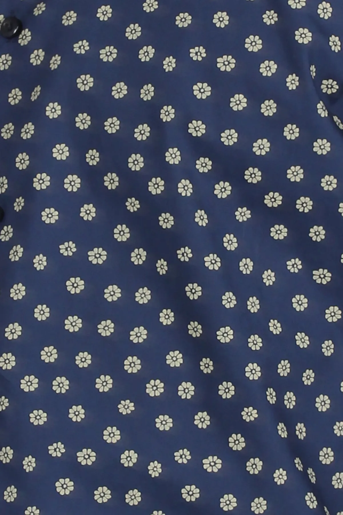 Camicia uomo blu con fiorellini a contrasto