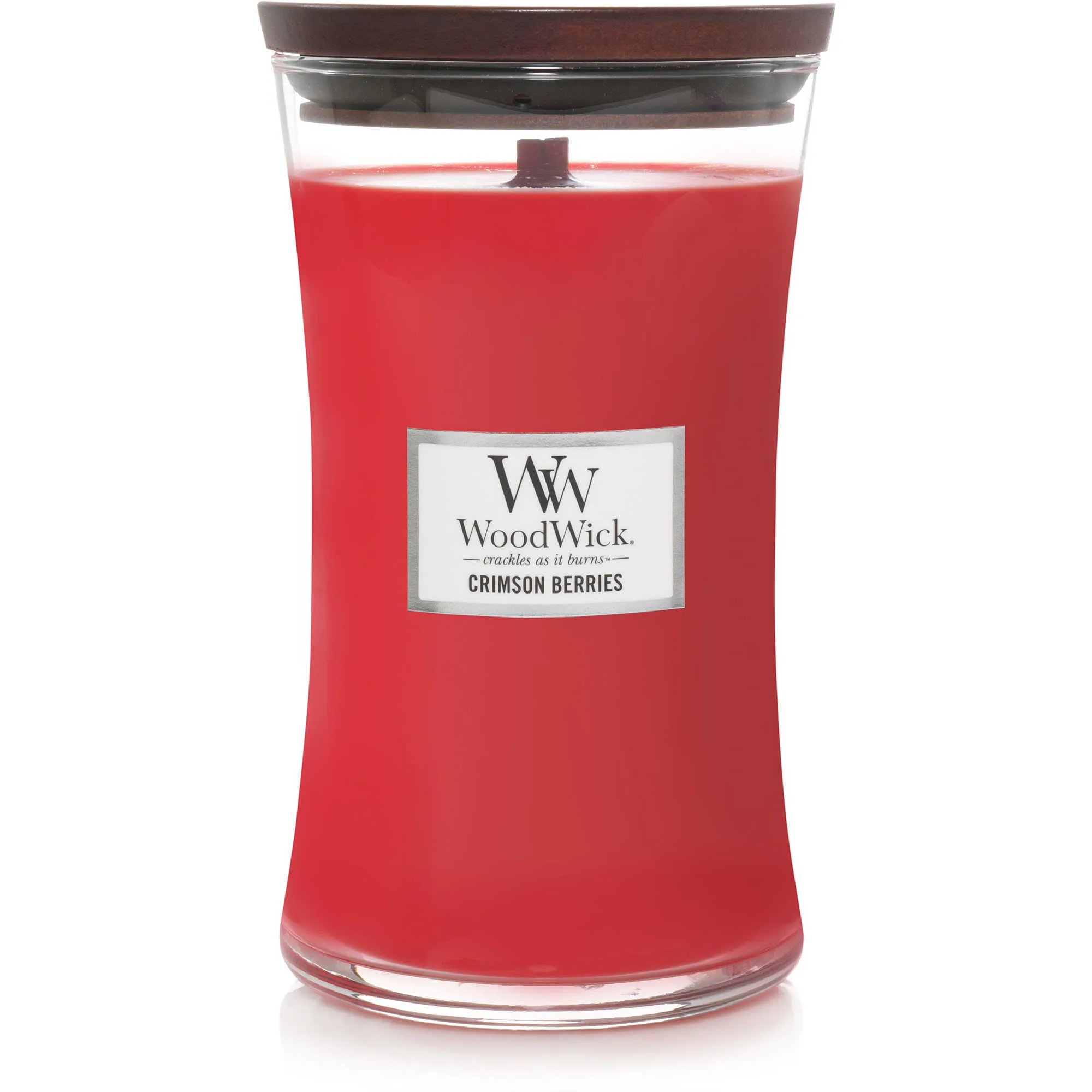 Candela ecologica WoodWick colore Rosso