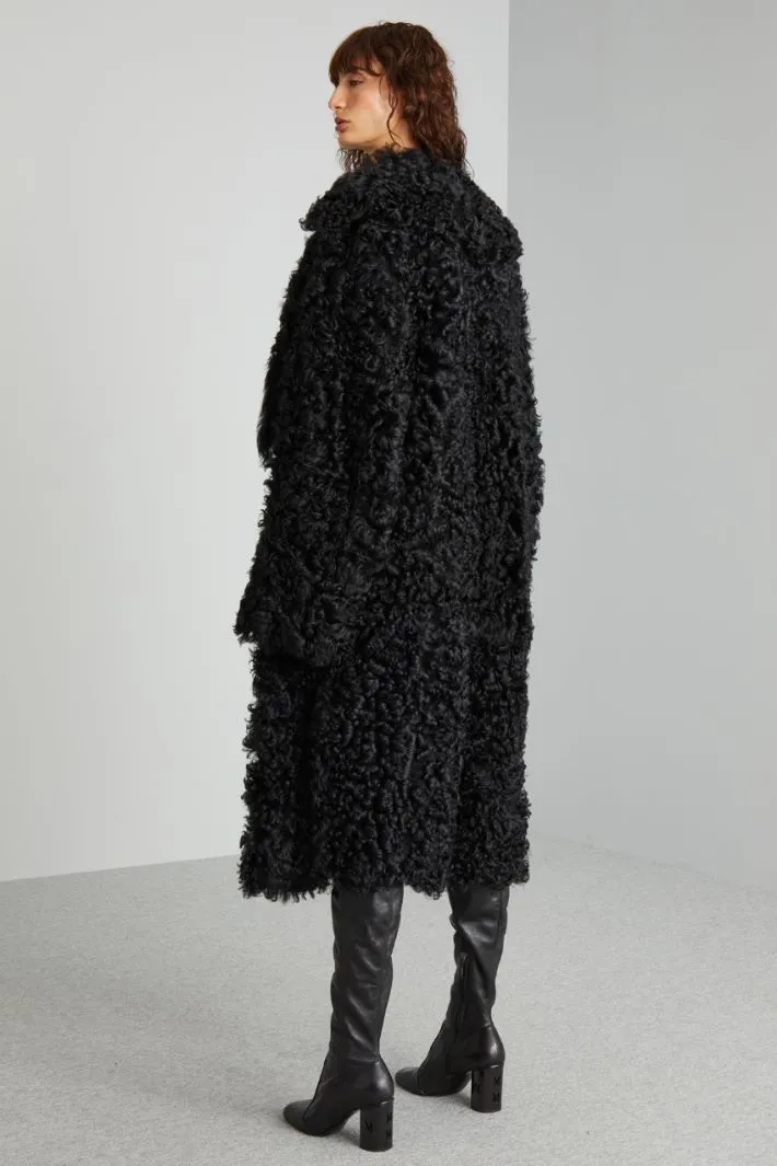 Capotto oversize in montone