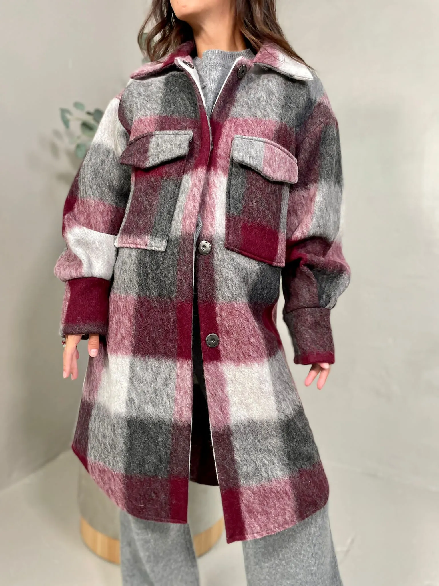 Cappotto Check Amarena