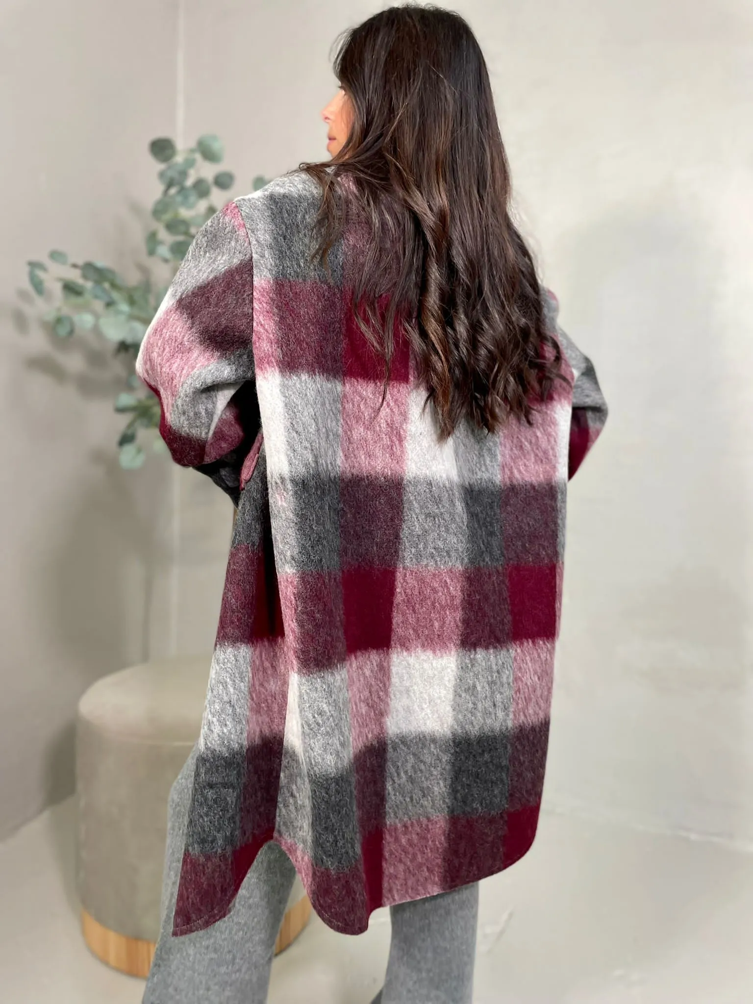 Cappotto Check Amarena