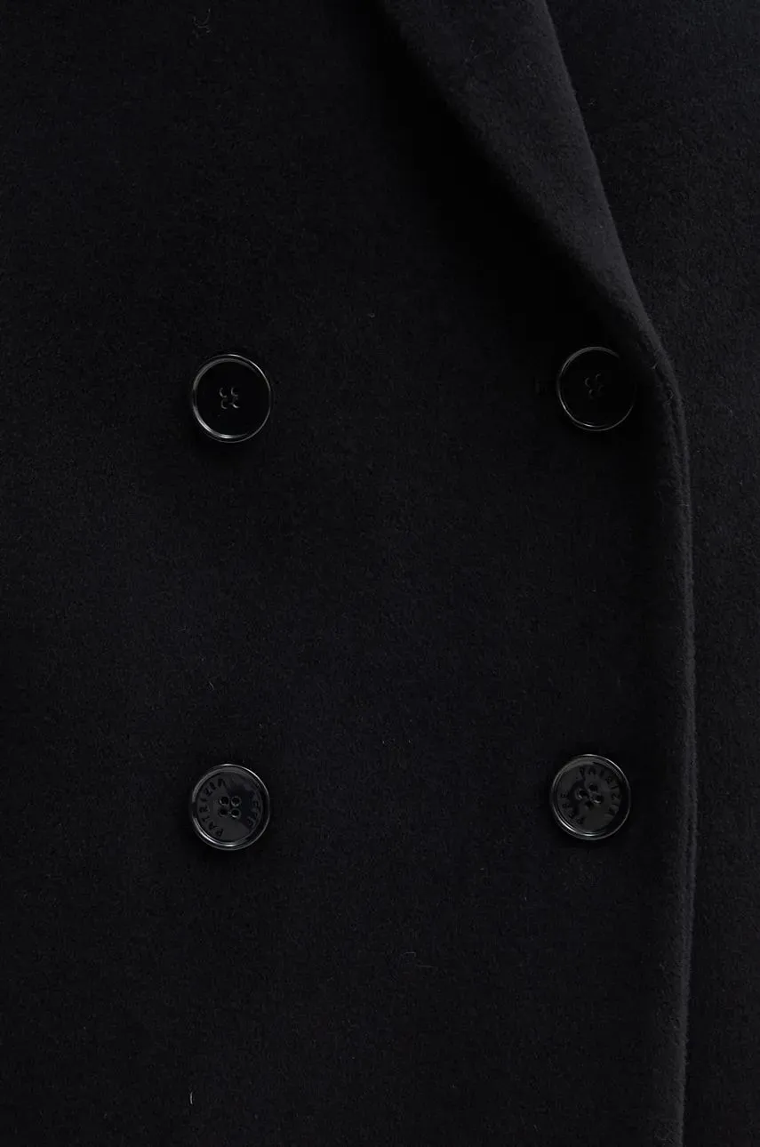 Cappotto Lungo Doppio Petto Panno Nero Patrizia Pepe